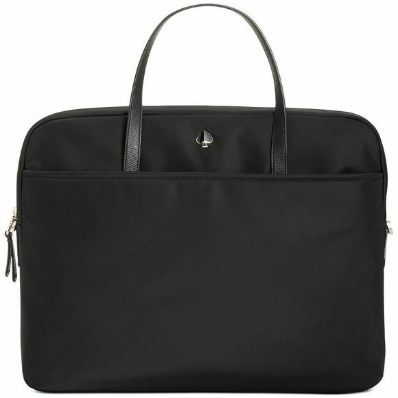 kate spade Handbags - kate spade Black Nylon Laptop Tote with Silver Spade Logo